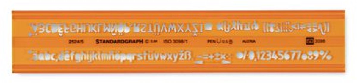 Lettersjabloon Standardgraph H-profiel middelschrift type B 5mm