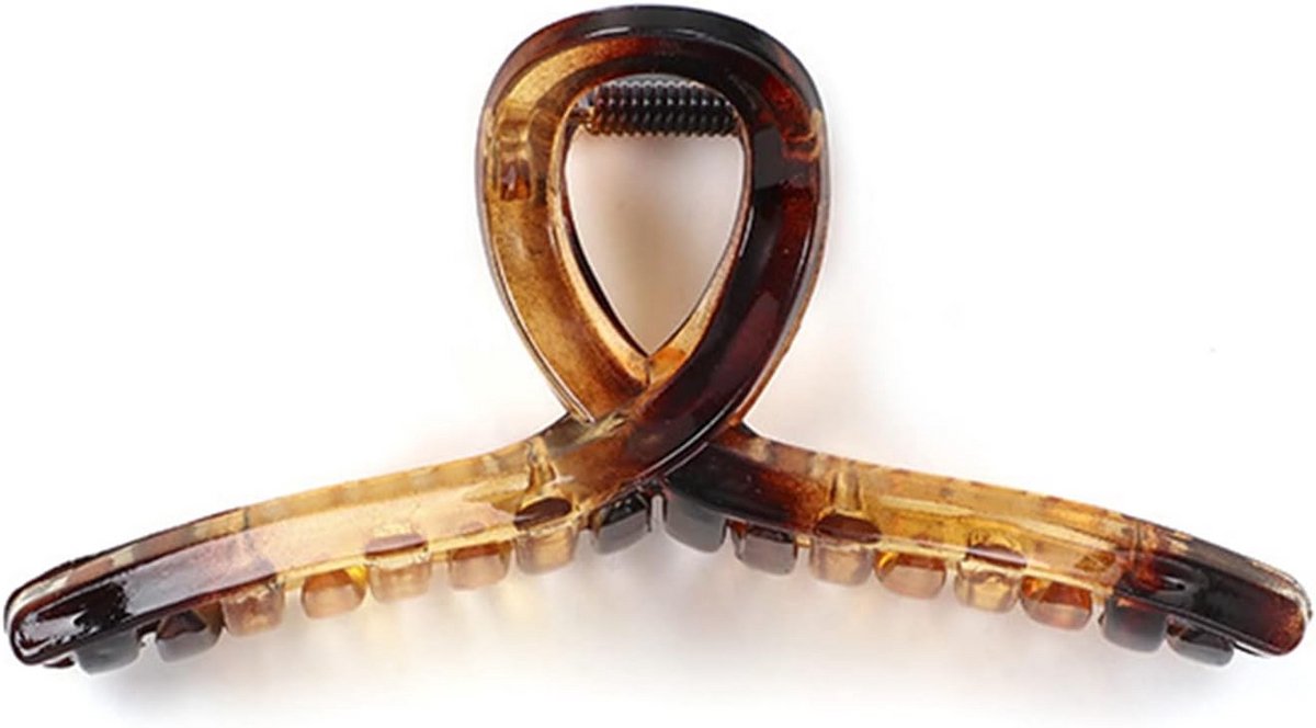 Grote Haarclip Transparant Geel - Anti-slip Speld voor Dik Haar en Vrouwen