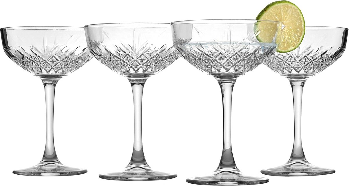 Champagneschalen Set van 4 - 27 cl - Ideaal voor Feesten en Speciale Occasies