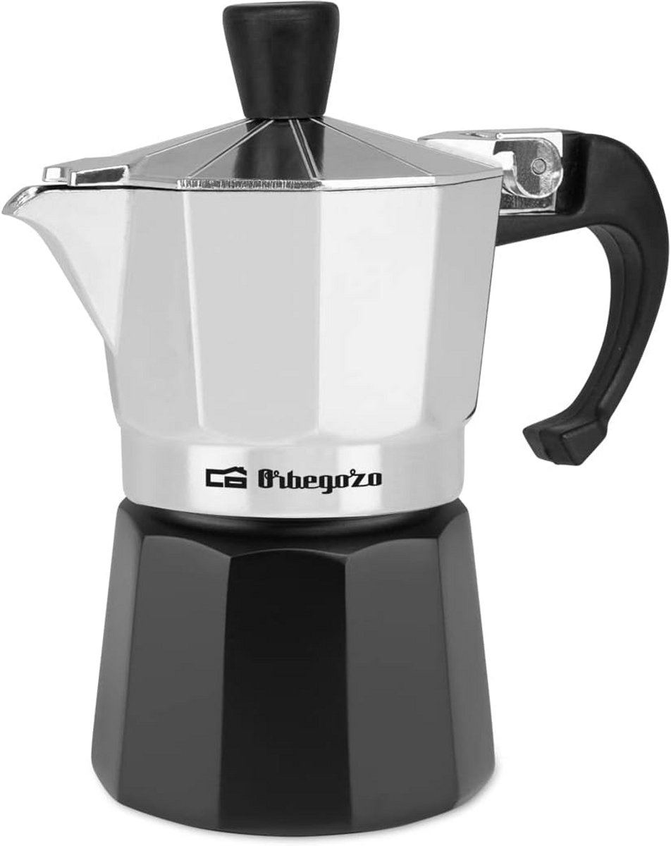 Italiaans koffiezetapparaat voor 1 kopje - Aluminium, Zwart en Zilver