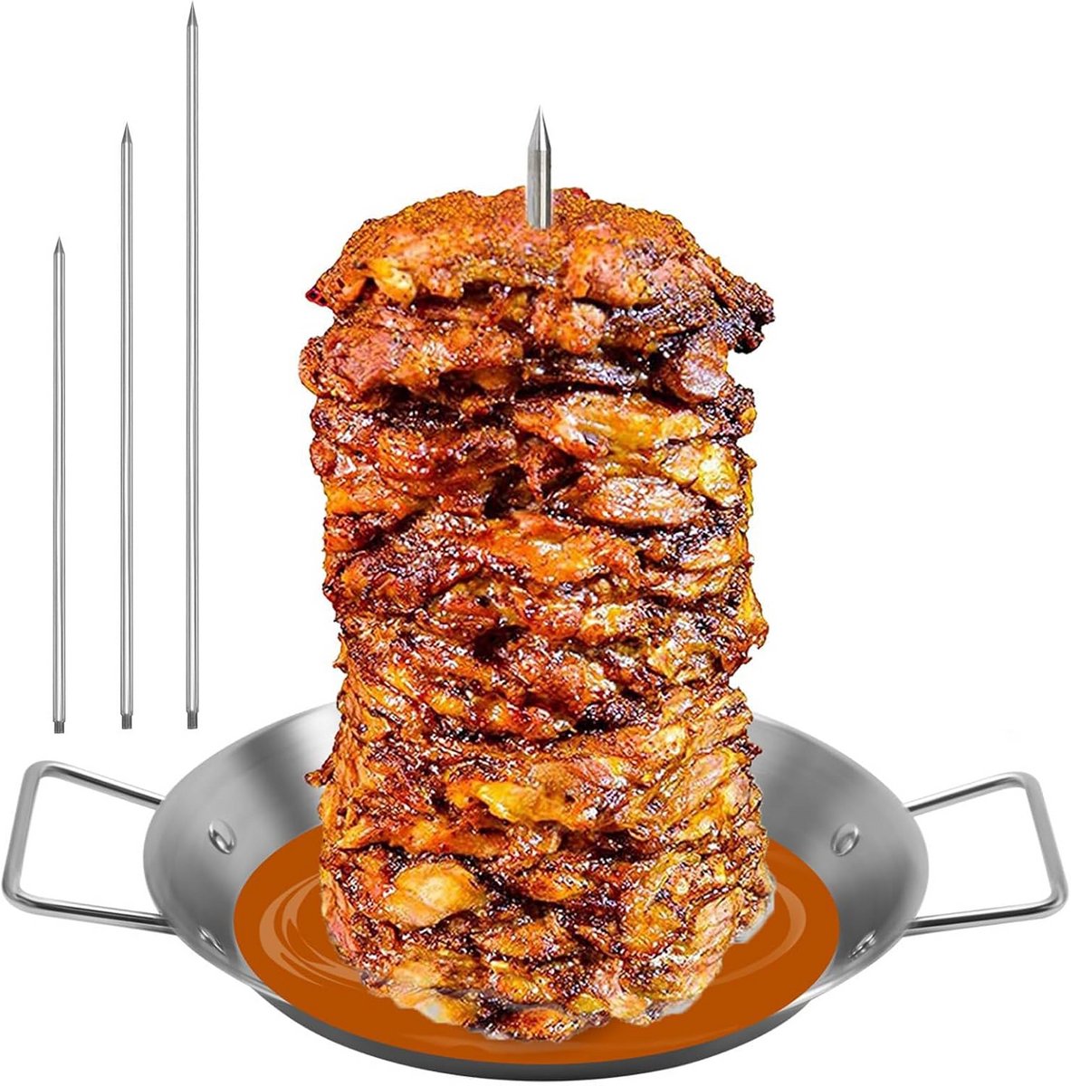 Verticale Spies RVS voor Grill en Oven - 3 Verwijderbare Spitzen