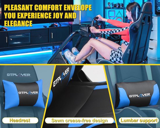 SIM Racing Cockpit Simulator met verstelbare stuurwielstandaard en luidsprekers van Merkloos — afbeelding 2