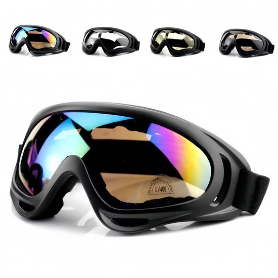 Skibril - Snowboardbril - Sneeuwscooter-/motorbril - Beschermende lenzen - Stofwerend - UV-bescherming - Anti-condens - Winddicht - Geschikt voor mannen en vrouwen