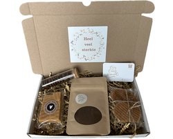 Sterkte brievenbusbox met koffie, fudge, mokkaboontjes en stroopwafels