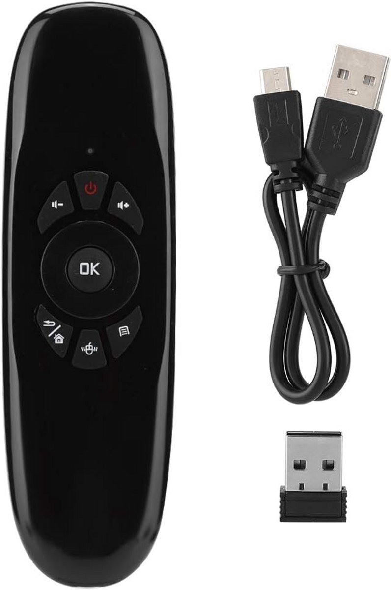 Draadloze Mini Afstandsbediening met USB Ontvanger voor PC, TV en Tablet