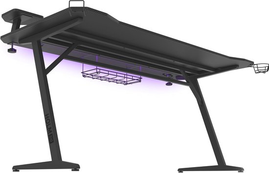 Grote RGB Gaming Bureau - 160x75 cm - Carbon Afwerking - Verstelbare Verlichting — afbeelding 2