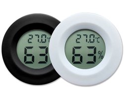 2-delige set hygrometer/thermometer met digitale vochtigheidsmeter voor binnen en buiten, geschikt voor reptielen, kassen, humidors, terraria en potten. Temperatuurweergave: Fahrenheit (℉) / Celsius (℃).