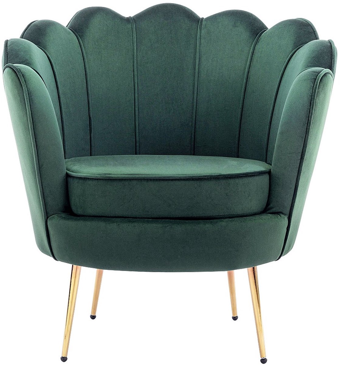 Vente-unique Schelpvormige fauteuil van spargroen velours DANDELION - van Pascal Morabito