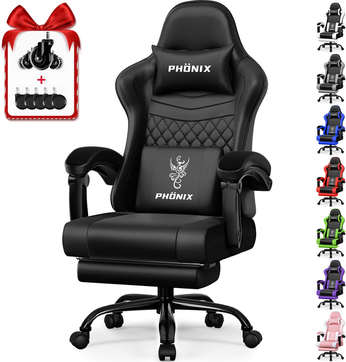 Hiaonyx Gaming Stoel met Verstelbare Rugleuning en - Hiaonyx - €199,99