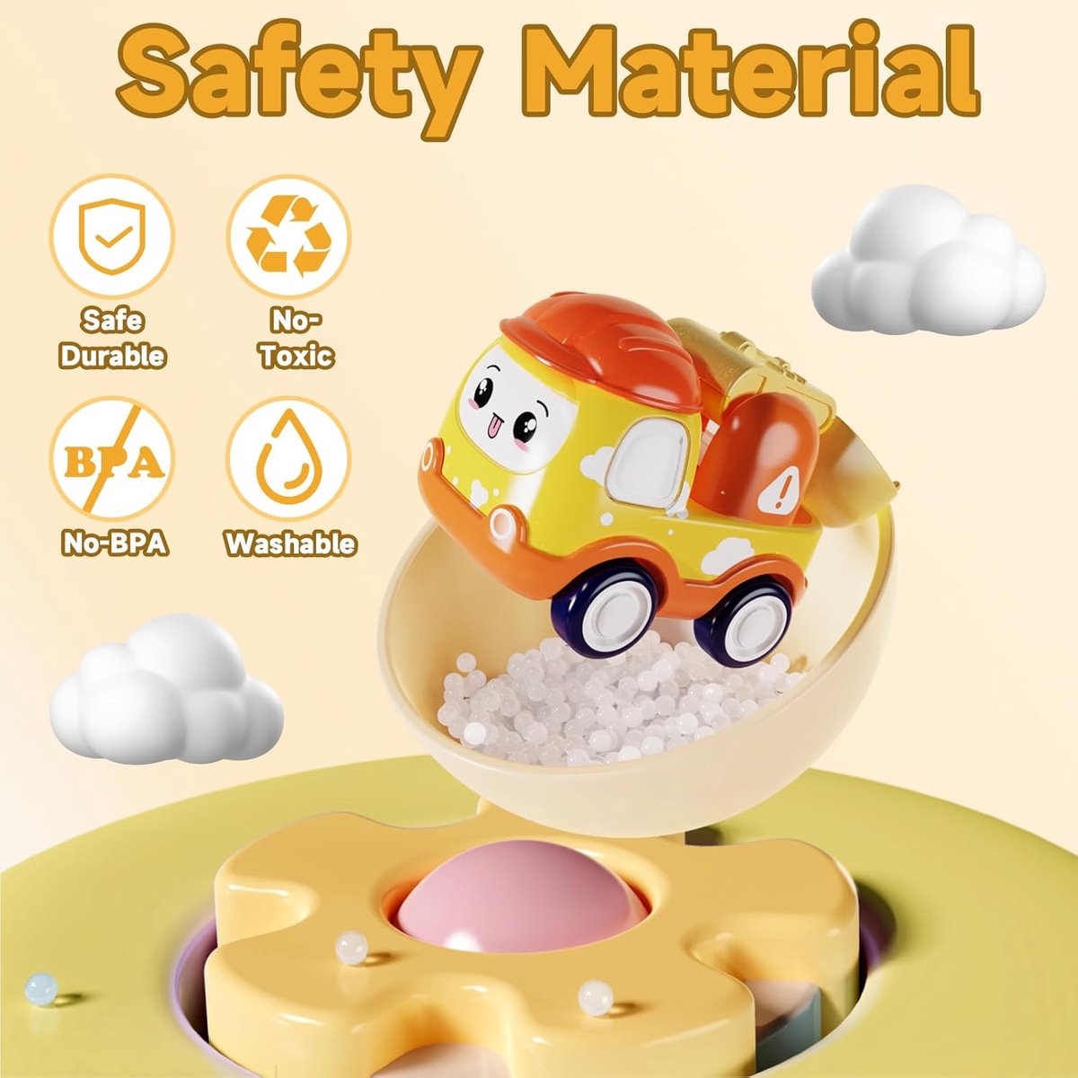 Kraftverdia - Mini Speelgoed auto - Babyspeelgoed - Speelgoedauto set 6stuks - Vanaf 1 jaar jongens en meisjes - voertuigenset voor peuters 12-18-24maanden - Terugtrek-auto speelgoed — afbeelding 3