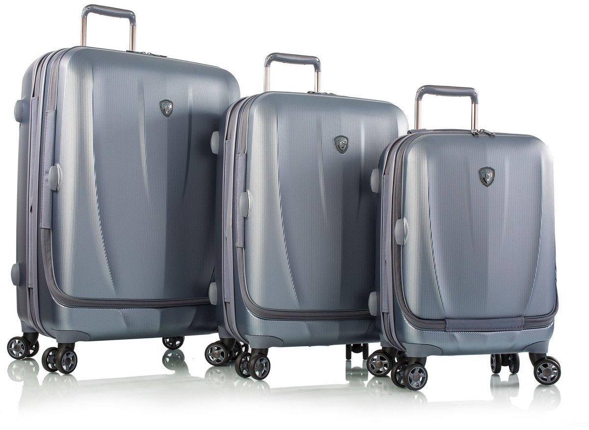 Heys Vantage 4 wielen Kofferset 3-delig met uitbreidingsplooi - Harde bagage - TSA slot - slate blue