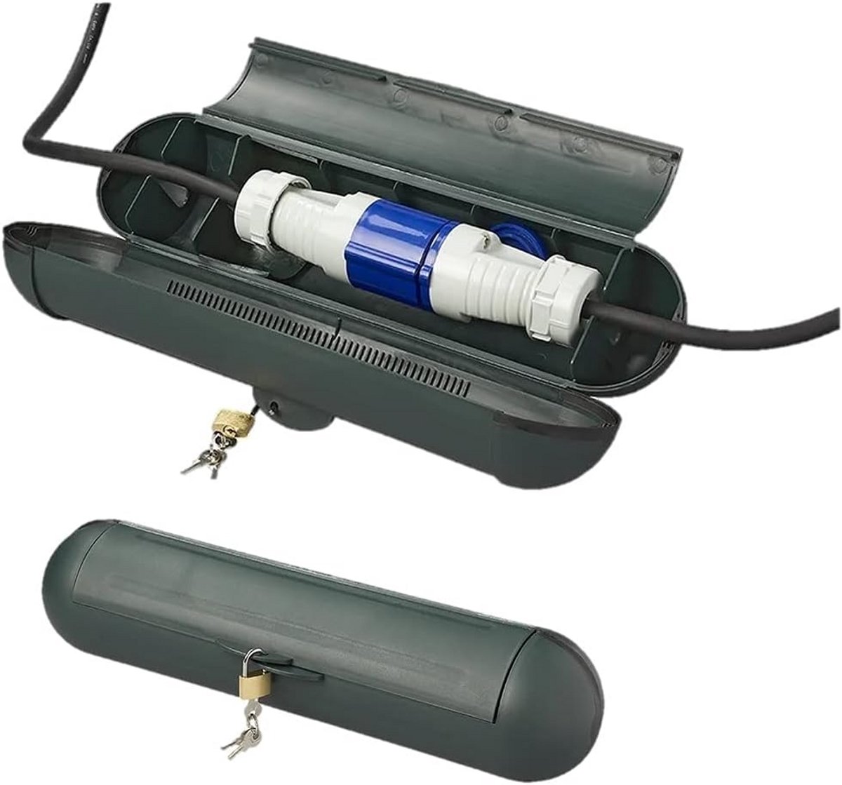 Veilige Opbergdoos voor CEE of Schuko Stekker - Outdoor Bescherming voor Kabelverbindingen (2 Stuks)
