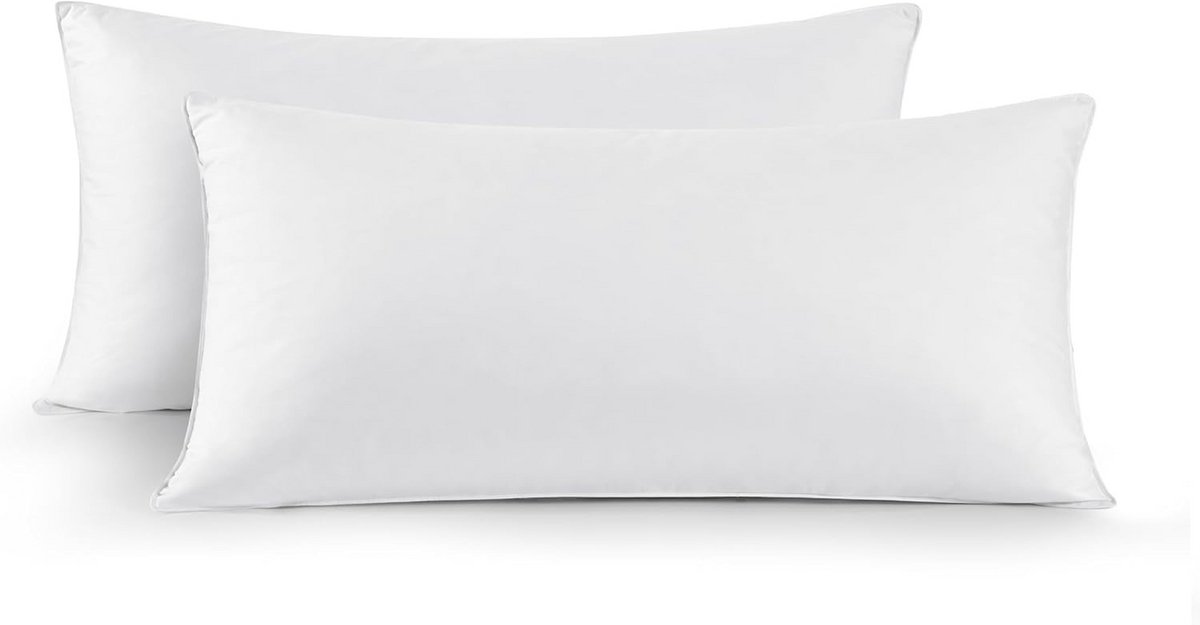 Set van 2 Luxe Dons en Veren Kussens - 100% Katoen - Wasbaar