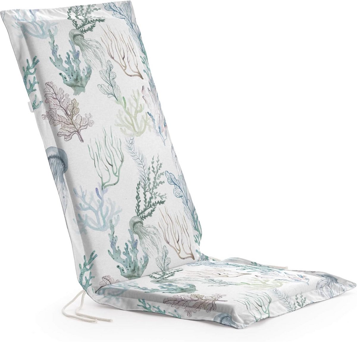Tuinkussen Set met Rugleuning en Ruches - Comfortabel Zitkussen voor Buitenstoelen