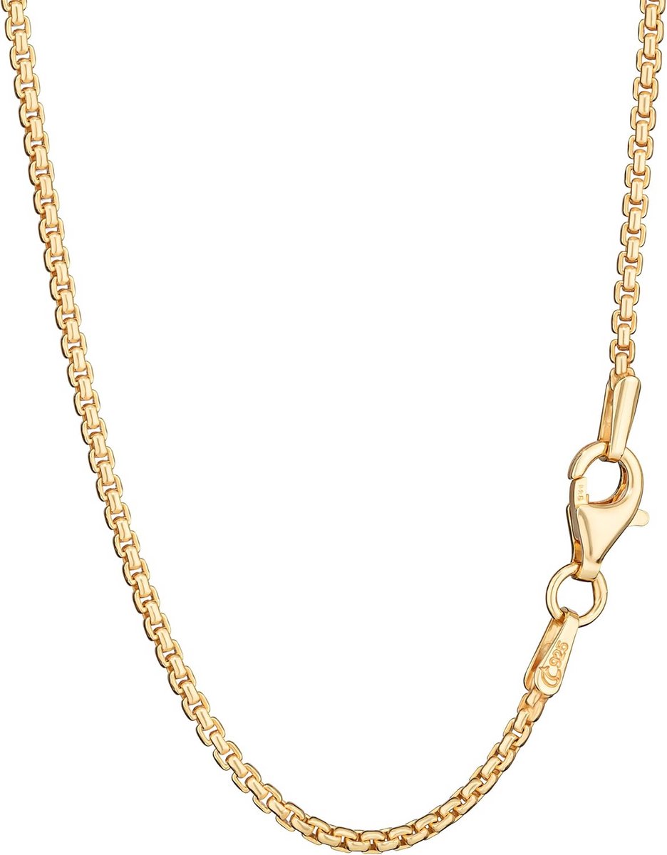 Ovale Ankerketting | Verstelbaar | 925 Zilver Verguld met Geelgoud | 1.4mm Breed | Dames en Heren