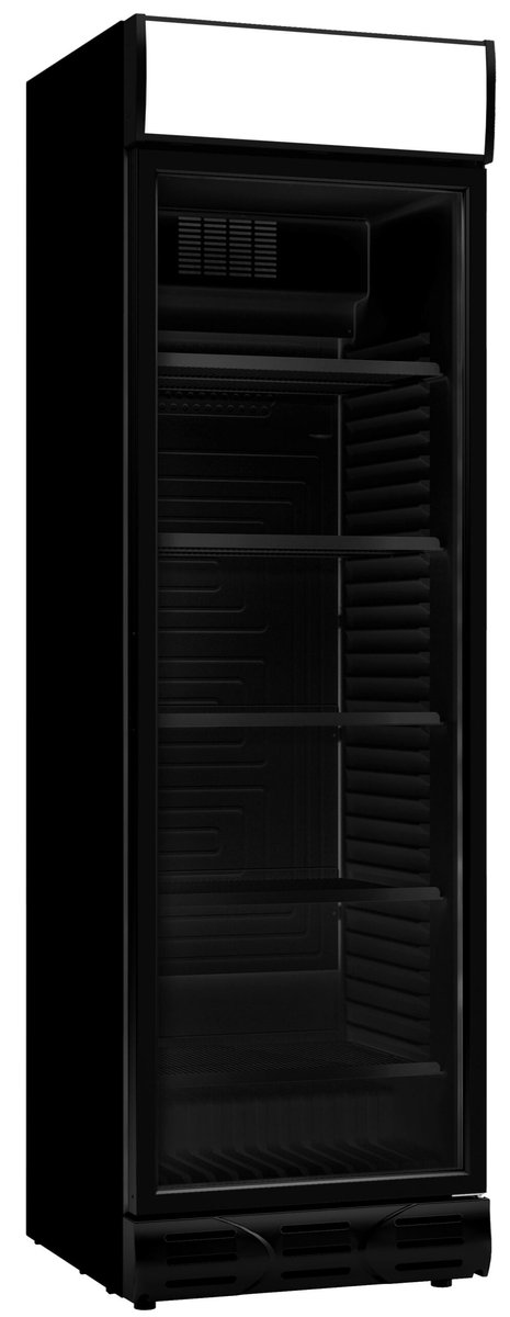Combisteel Drankenkoeling - 382L - Zwart - +4°C/+10°C - Statisch + Ventilator - Scharnier Links - 595x650x2000mm - Horeca Koelkast