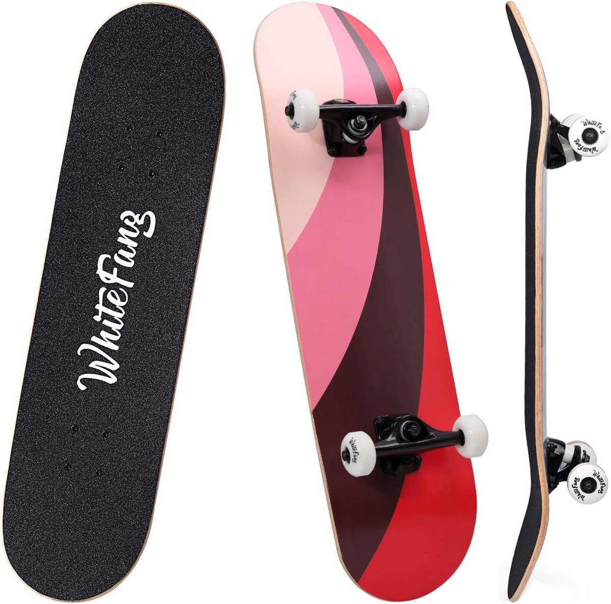 Compleet Skateboard Double Kick 7-laags Canadees Esdoorn - 78.9 cm voor Kinderen en Beginners