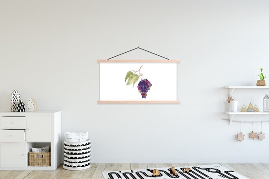 Porte-affiche avec affiche - Affiche scolaire - Raisins - Feuilles - Branche - 120x60 cm - lattes vierges