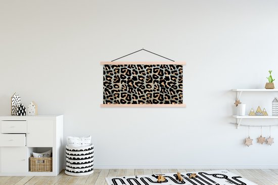Porte-affiche avec affiche - Affiche scolaire - Imprimé panthère - Marron - Zwart - Chic - 120x60 cm - Lattes vierges