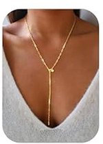 Elegante Gouden Y-vormige Hanger Ketting voor Vrouwen - Lange Gelaagde Kralen Sieraden