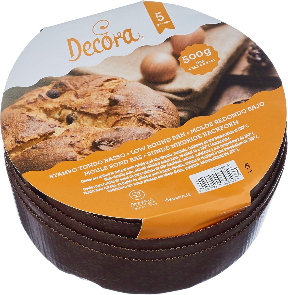 5 Platte Panettone Bakvormen van Hittebestendig Papier - Ideaal voor Thuisbakken