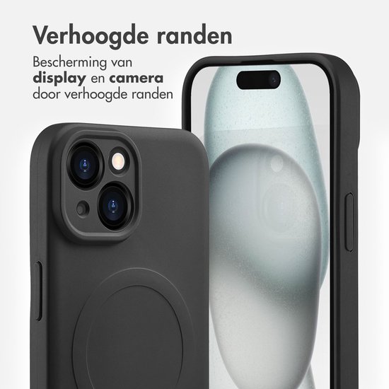 Zwarte telefoonhoes met verhoogde randen rond de camera en de display.