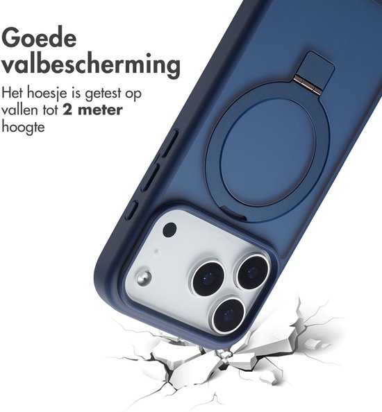 Blauw hoesje dat getest is op vallen tot 2 meter hoogte