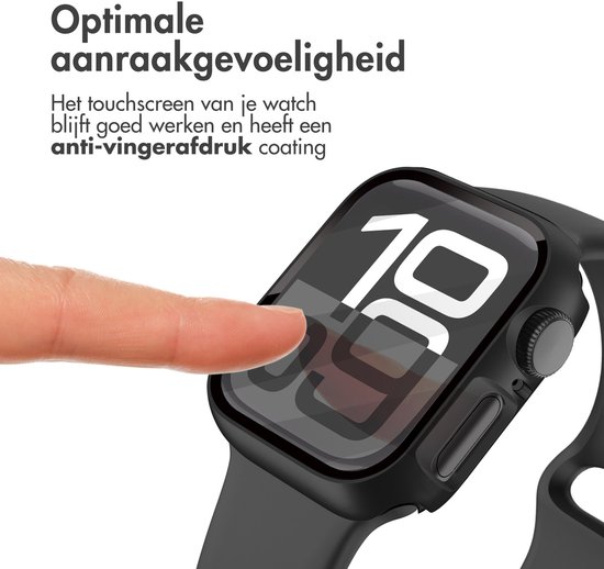 Screen protector - Geschikt voor Apple Watch 10 / 11 - 46 mm - Full Cover Hard Case / Beschermend Hoesje - Zwart