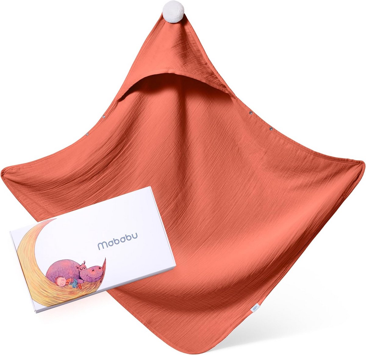 Baby Handdoek met Kap van Biologisch Katoen (GOTS) - Zacht & Absorberend - 75x75 cm