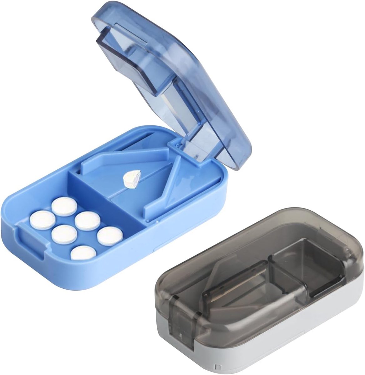 Set van 2 Universele Tabletverdeler en Pillensnijder - Handige Medicijnverdeler voor Precisie Snijden en Delen van Pillen en Tabletten - Geschikt voor Dagelijkse Medicijninname