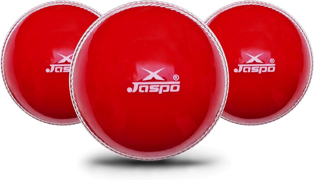 Set van 3 Zachte PVC Cricket Ballen Rood Standaard Maat