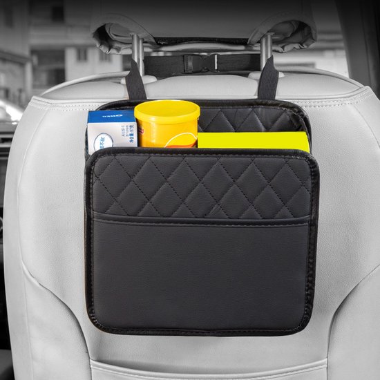 Opbergtas voor de achterkant van de autostoel - opbergtas voor de achterbank - opbergbox - opbergtas - autoaccessoires - universeel voor auto's - geschikt voor autodecoratie - opbergruimte - zwart - 25*8*25 cm — afbeelding 4