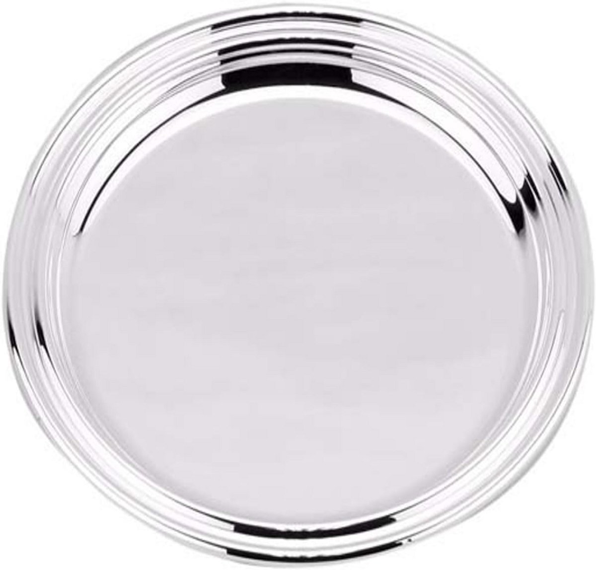 Ronde schaal verzilverd 17 cm