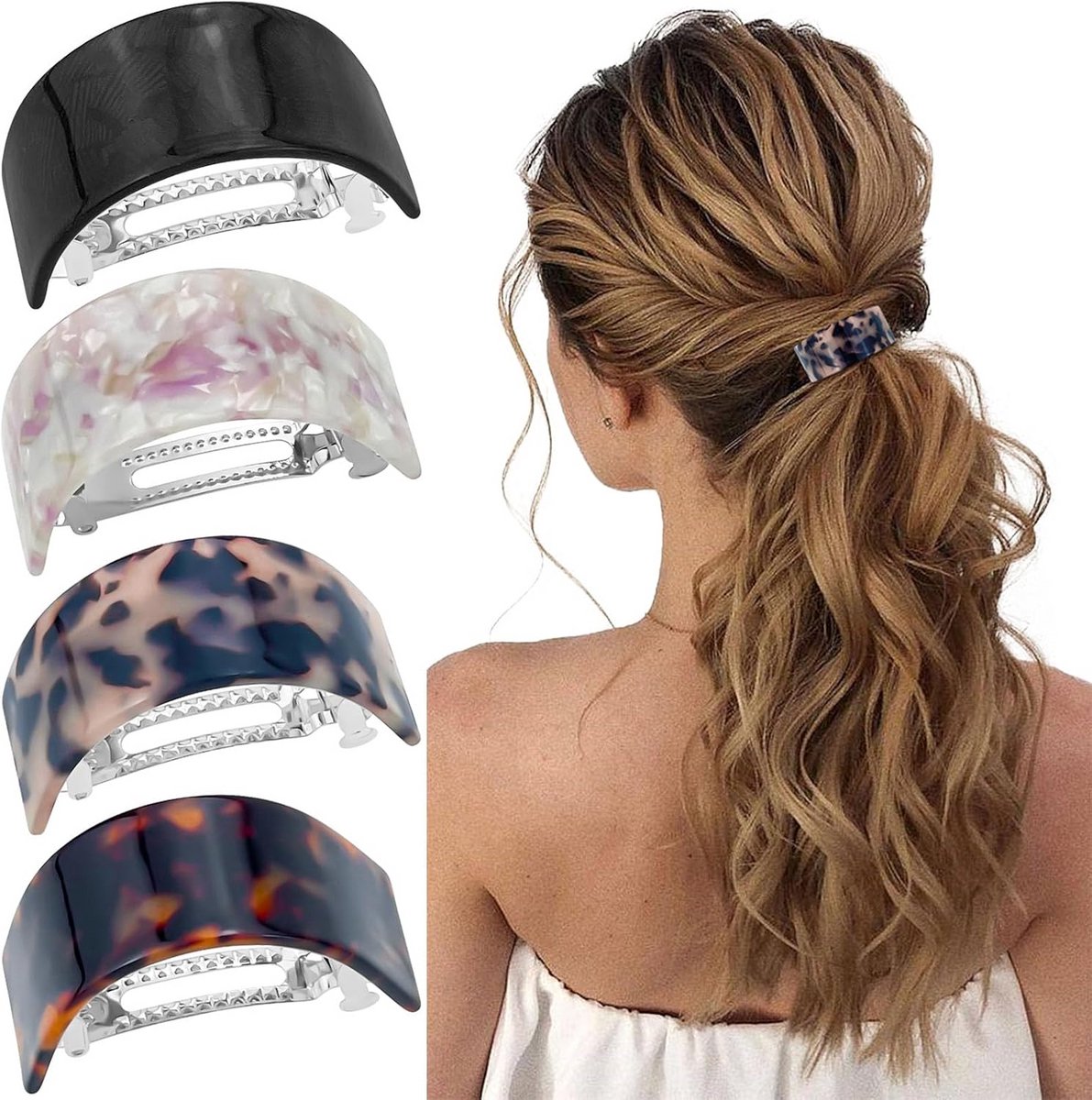 Elegante Metalen Haarspeld met Schildpadpatroon voor Halve Knot