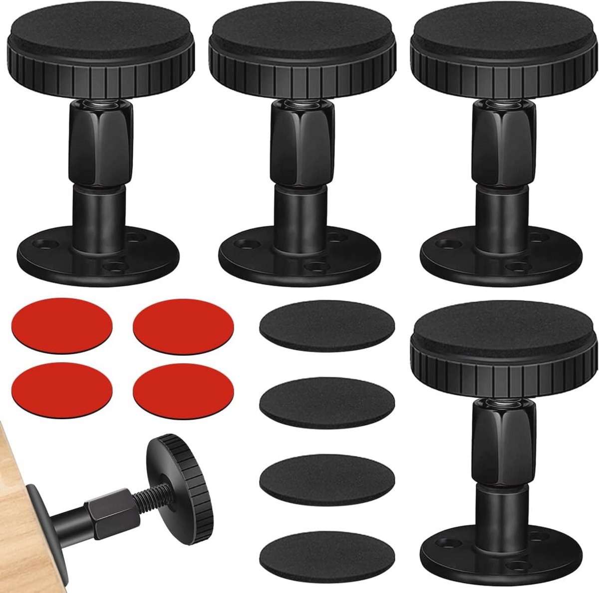Verstelbare anti-shake bedframe stabilisatoren 46-64 mm – Voor bedden, banken en tafels