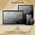 Laptop, tablet en smartphone met Bluetooth 5.1 icoon en tekst 'Groot bereik'.