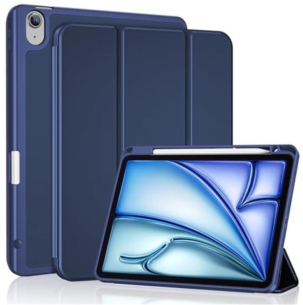 iPad Air 11 Inch Case met Pencilhouder, Triple Stand en TPU Achterkant