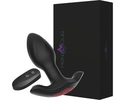MontAmour Nox – Vibrerende Buttplug met Rotatie – Prostaat Stimulator voor Mannen – 10 Vibratie- & 10 Rotatiestanden – Met Afstandsbediening – Anaal Vibrator – Oplaadbaar – Veilig – Waterdicht – Siliconen – Sex Toys Mannen en koppels - Lila - Paars