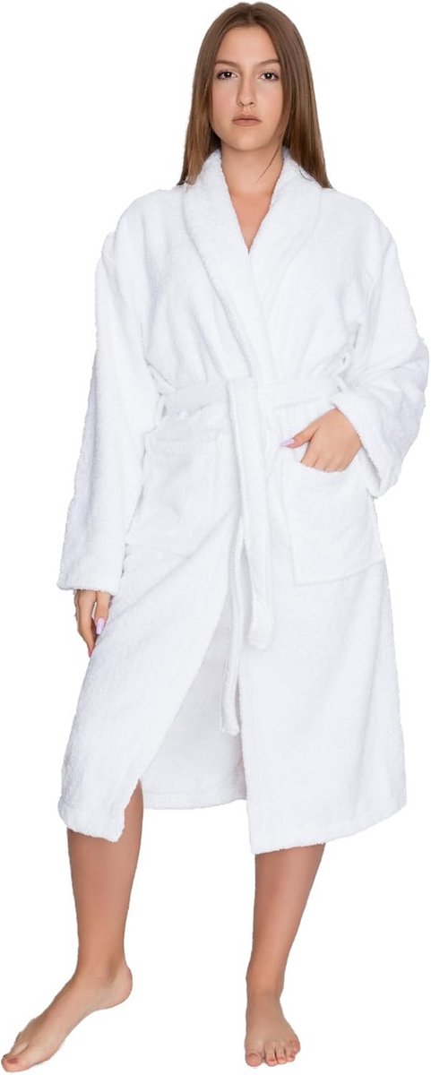 Dikke Witte Badjas Unisex 100% Katoen Hotelkwaliteit 450g/m² voor Dames en Heren