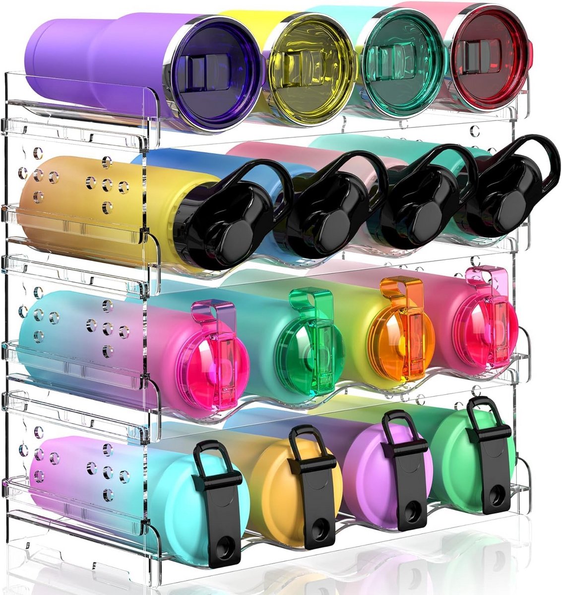 Stapelbare Flessenorganizer voor Keuken en Koelkast - Ruimtebesparende Opslag voor Waterflessen en Dranken
