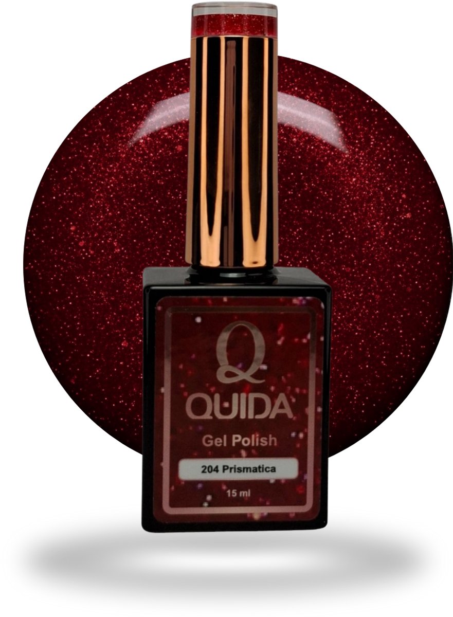 quida gelpolish #204 prismatica rode glitter 15ml