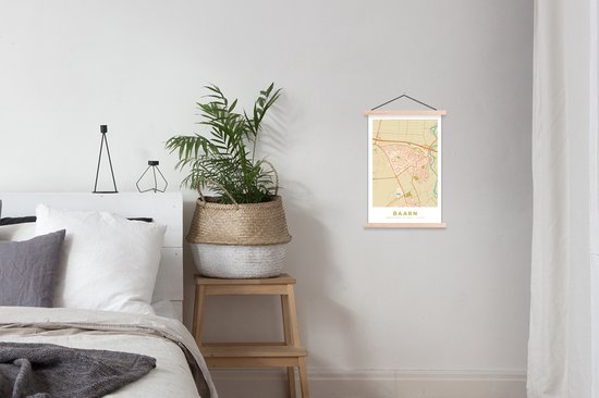 Porte-affiche avec affiche - Affiche scolaire - Carte - Baarn - Vintage - 40x60 cm - Lattes vierges