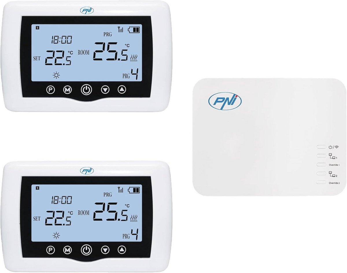 Slimme thermostaat draadloos met wifi bediening - 2 zones via internet - verwarmingssystemen pompen magneetventielen - TuyaSmart app - hysterese 02 graden C