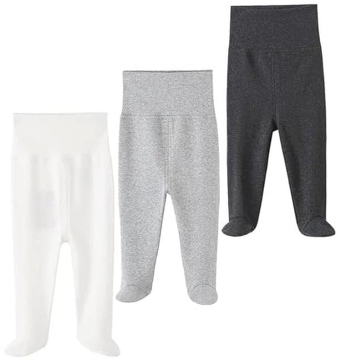 Unisex baby broek met voeten voor jongens en meisjes van 0-12 maanden