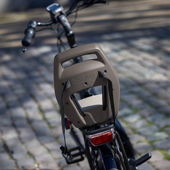 Qibbel Junior 6+ Fietsstoeltje Achter Bagagedrager bevestiging - QuickConnect - Fietszitje – Hazel Brown - inclusief voetbeschermingsplaten en voetsteunen — afbeelding 5