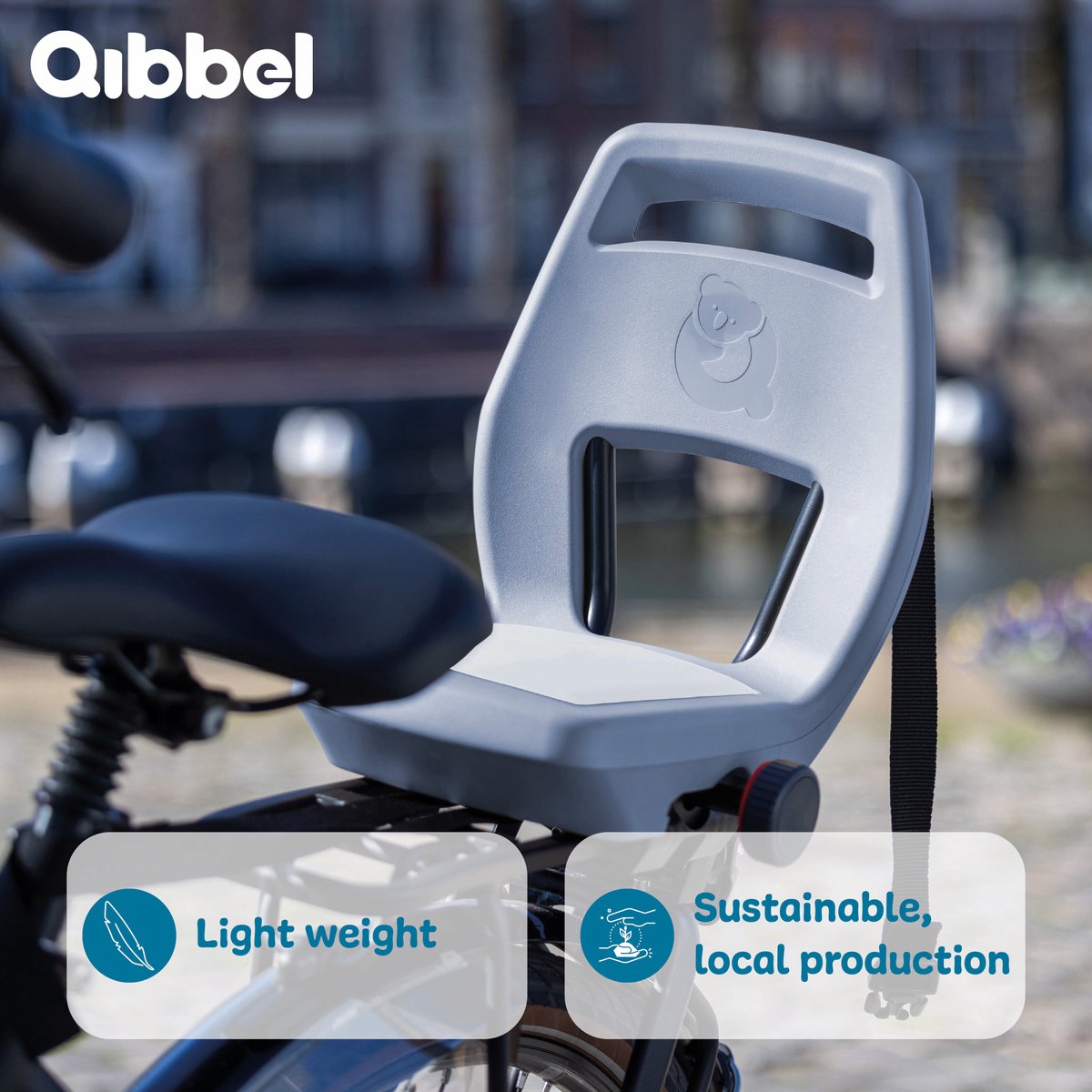 Qibbel Junior 6+ Fietsstoeltje Achter Bagagedrager bevestiging - QuickConnect - Fietszitje – Ocean Blue - inclusief voetbeschermingsplaten en voetsteunen thumbnail 4
