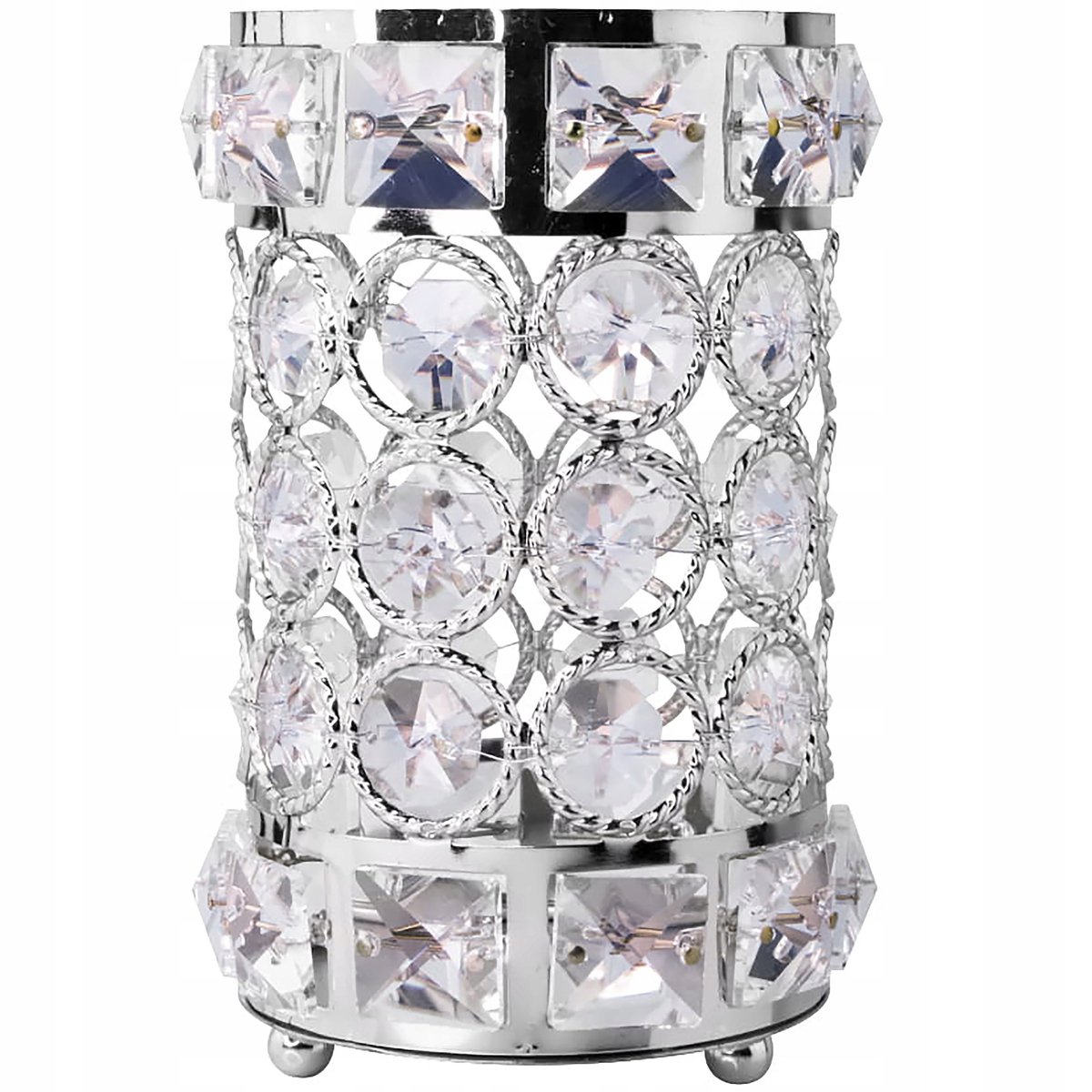 Elegante Kristallen Zilveren Penseelhouder Organizer
