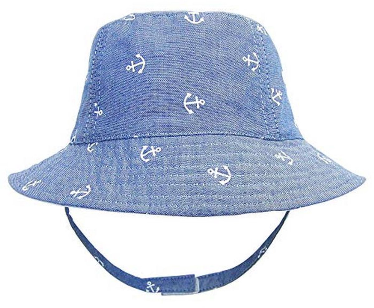 Zomer Vishoed voor Baby's en Kinderen met UV Bescherming - Schattig Ankermotief - Denimblauw 0-8 Jaar