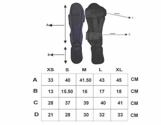 Kickboks Scheenbeschermers Legend Best Heren/Dames Mat Zwart PU XL