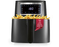 GOURMETmaxx 4L Airfryer heteluchtfriteuse met touchscreen 9 functies 8 programma’s – minibakoven, bijna zonder olie braden, spijltjes geschikt voor afwas
